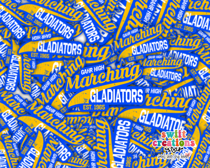 Pile of Gahr High Marching Gladiators stickers