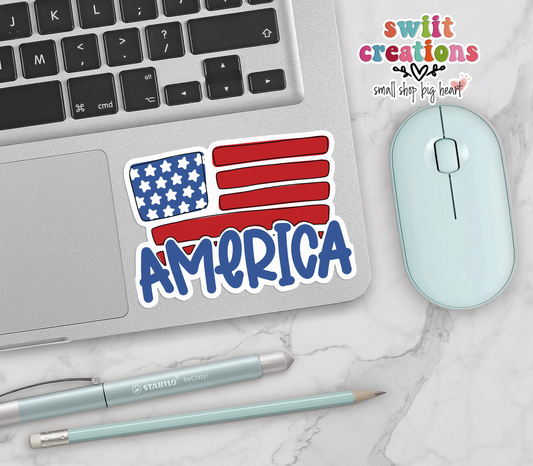 America Flag Sticker (SS034) | SCD132