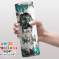 Baseball Mom Life Messy Bun Leopard Tumbler (T219)