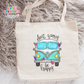 Don't Worry Be Happy Large Linen Tote