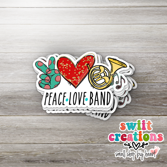 Peace Love Band Sticker (SS309) | SCD412