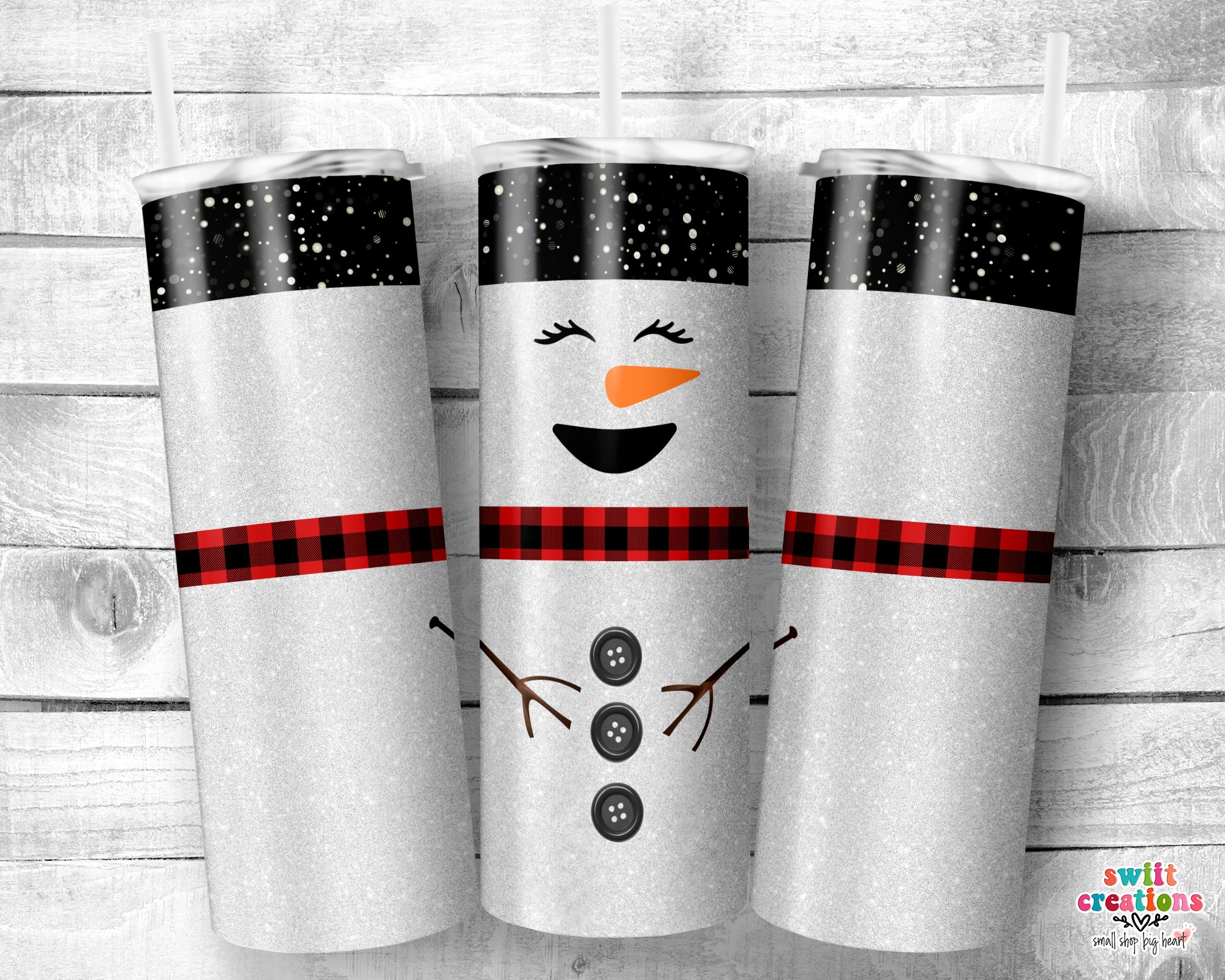 Snowman Glitter Tumbler (T310)