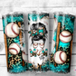 Baseball Mom Life Messy Bun Leopard Tumbler (T219)