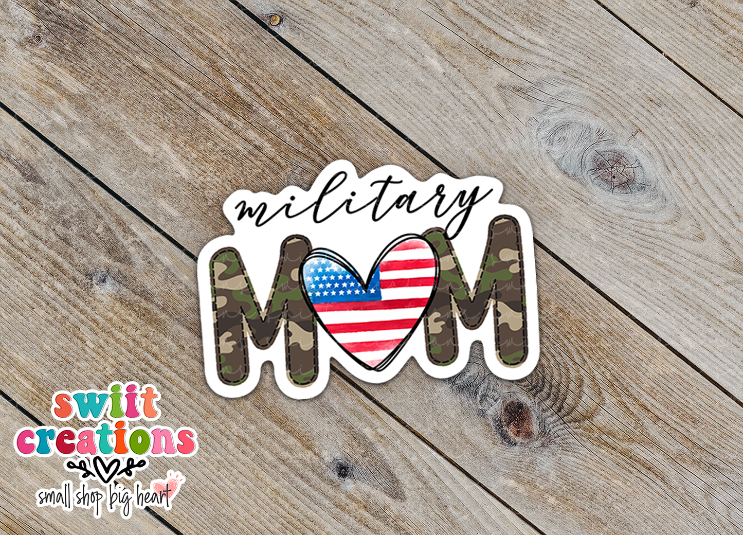 Military Mom Waterproof Sticker  (SS012) | SCD018
