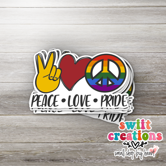 Peace Love Pride Sticker (SS115) | SCD262