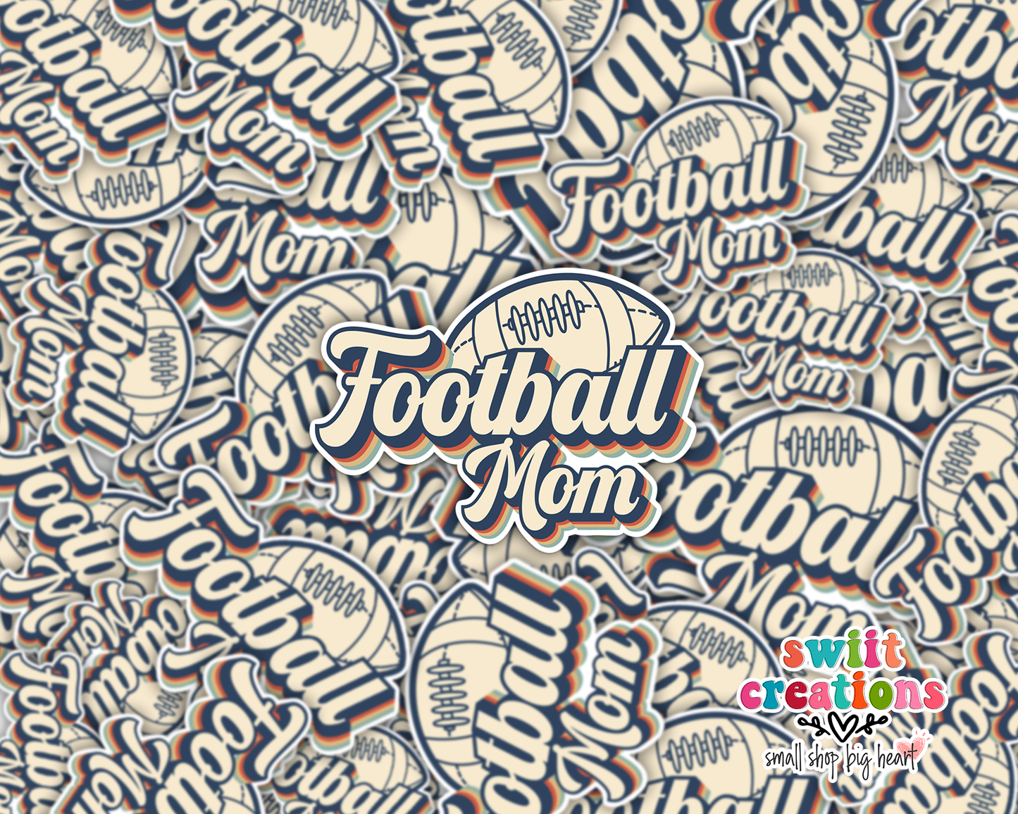 Football Mom Waterproof Sticker  (SS138) | SCD190