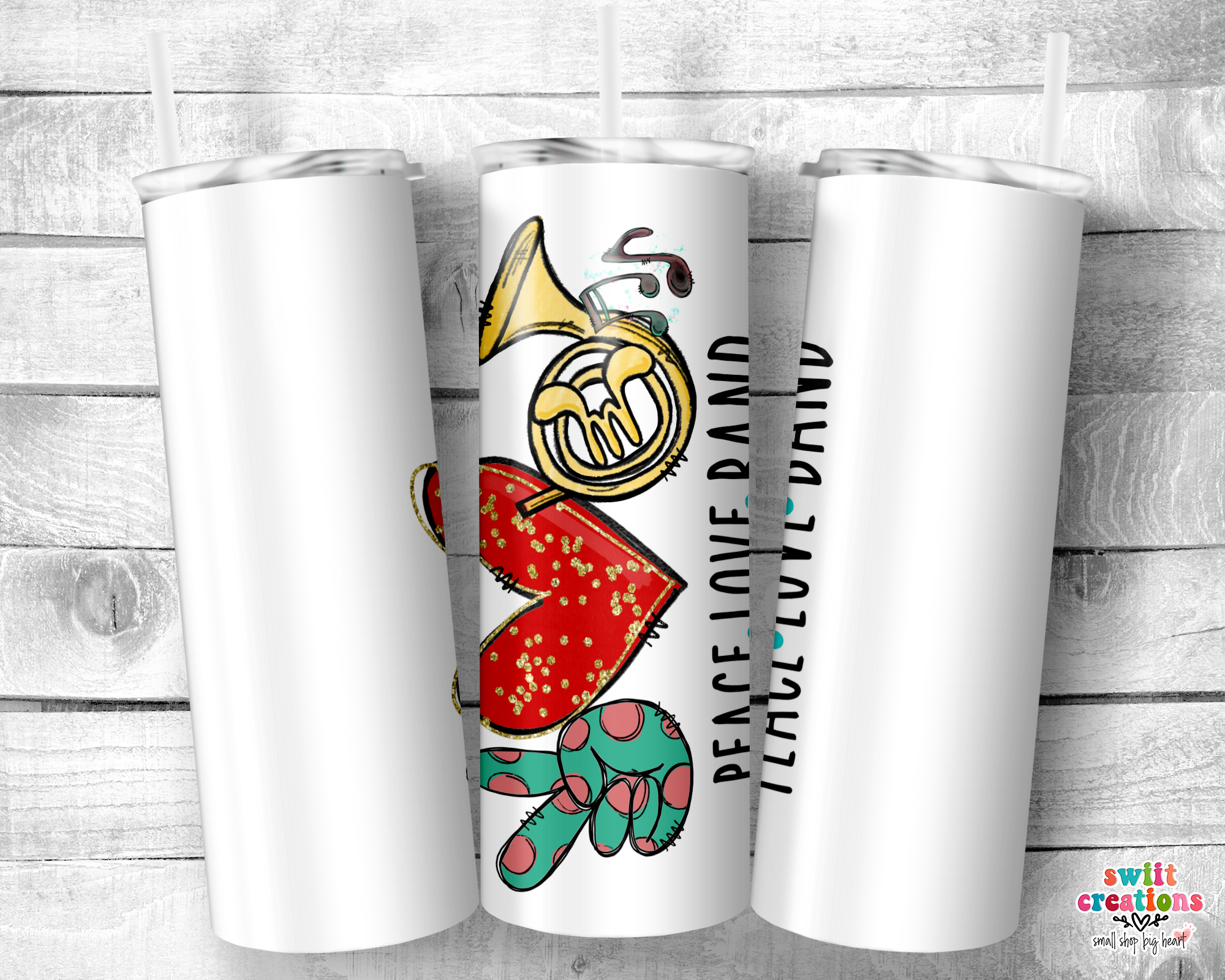 Peace Love Trambone Tumbler (T266)