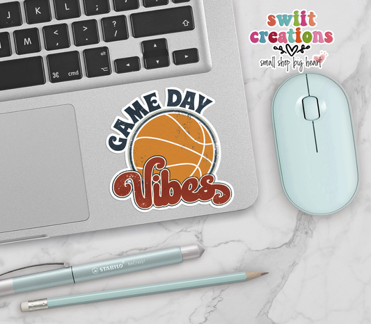 Basketball Game Day Vibes Sticker (SS054) | SCD143