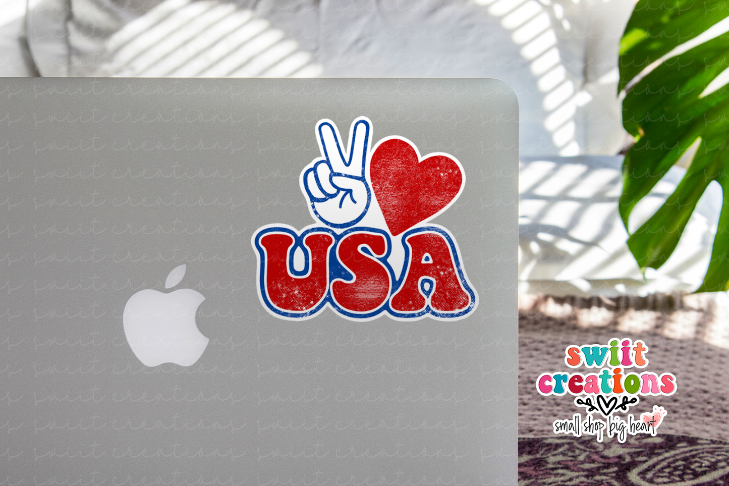 Peace Love USA Waterproof Sticker  (SS149) | SCD116