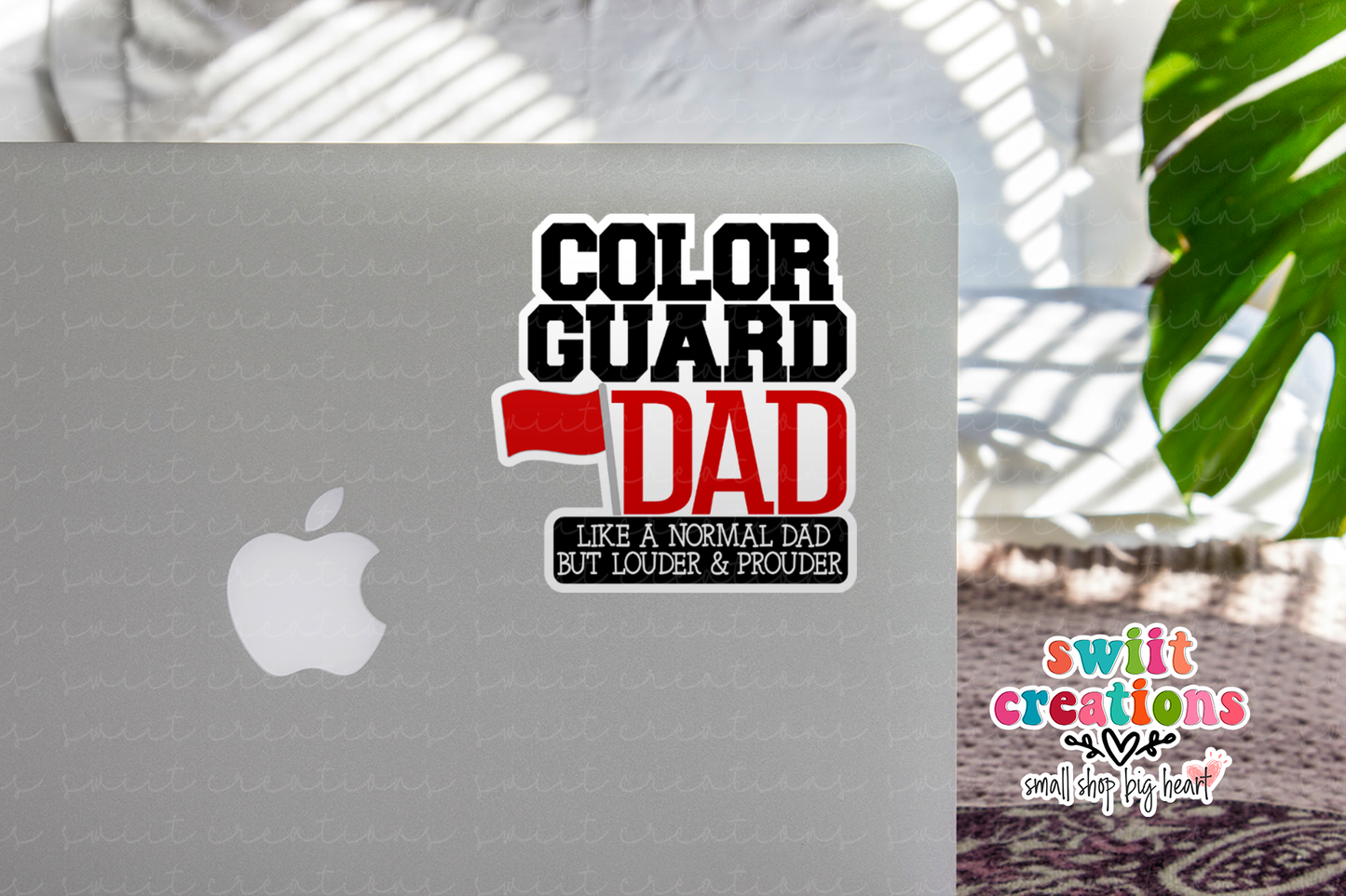 Color Guard Dad Waterproof Sticker   | Red  (SS188) | SCD174
