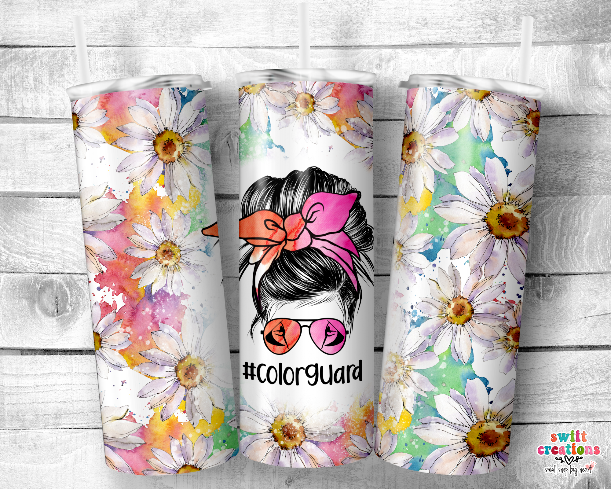 Floral Color Guard Mom Tumbler (T243)