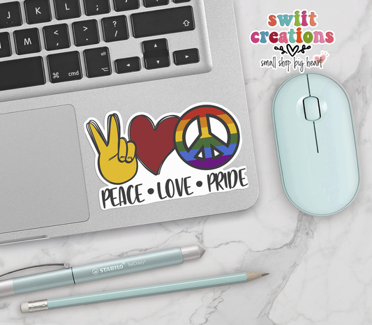 Peace Love Pride Sticker (SS115) | SCD262