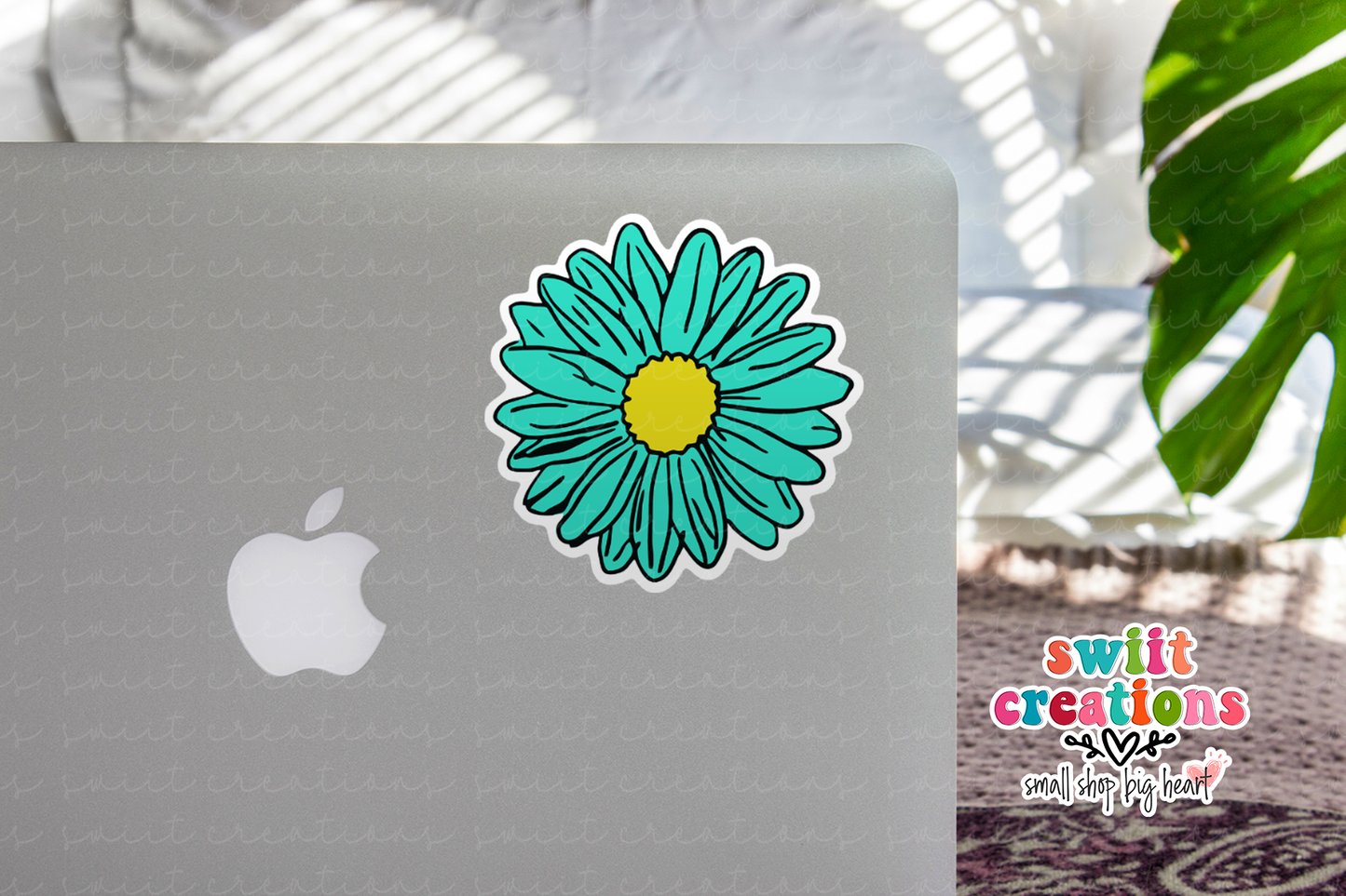 Aqua Flower Waterproof Sticker   (SS030) | SCD234