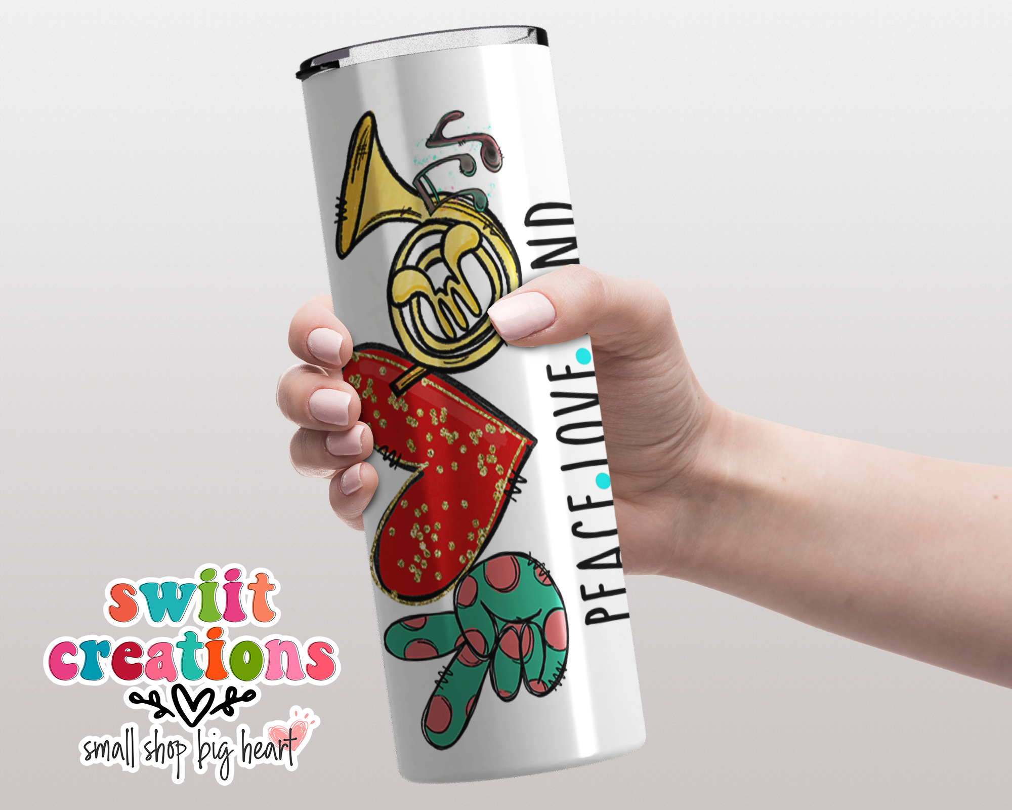 Peace Love Trambone Tumbler (T266)