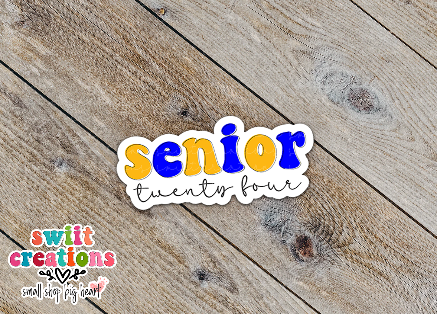 Senior 24 Sticker Blue and Gold (SS378) | SCD554