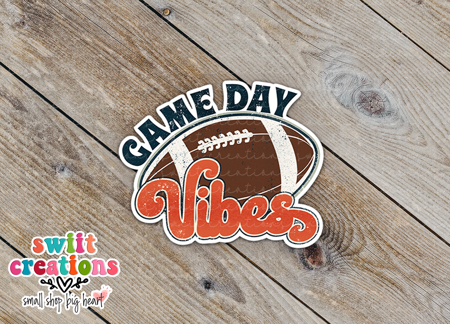 Football Game Day Vibes Waterproof Sticker  (SS071) | SCD144