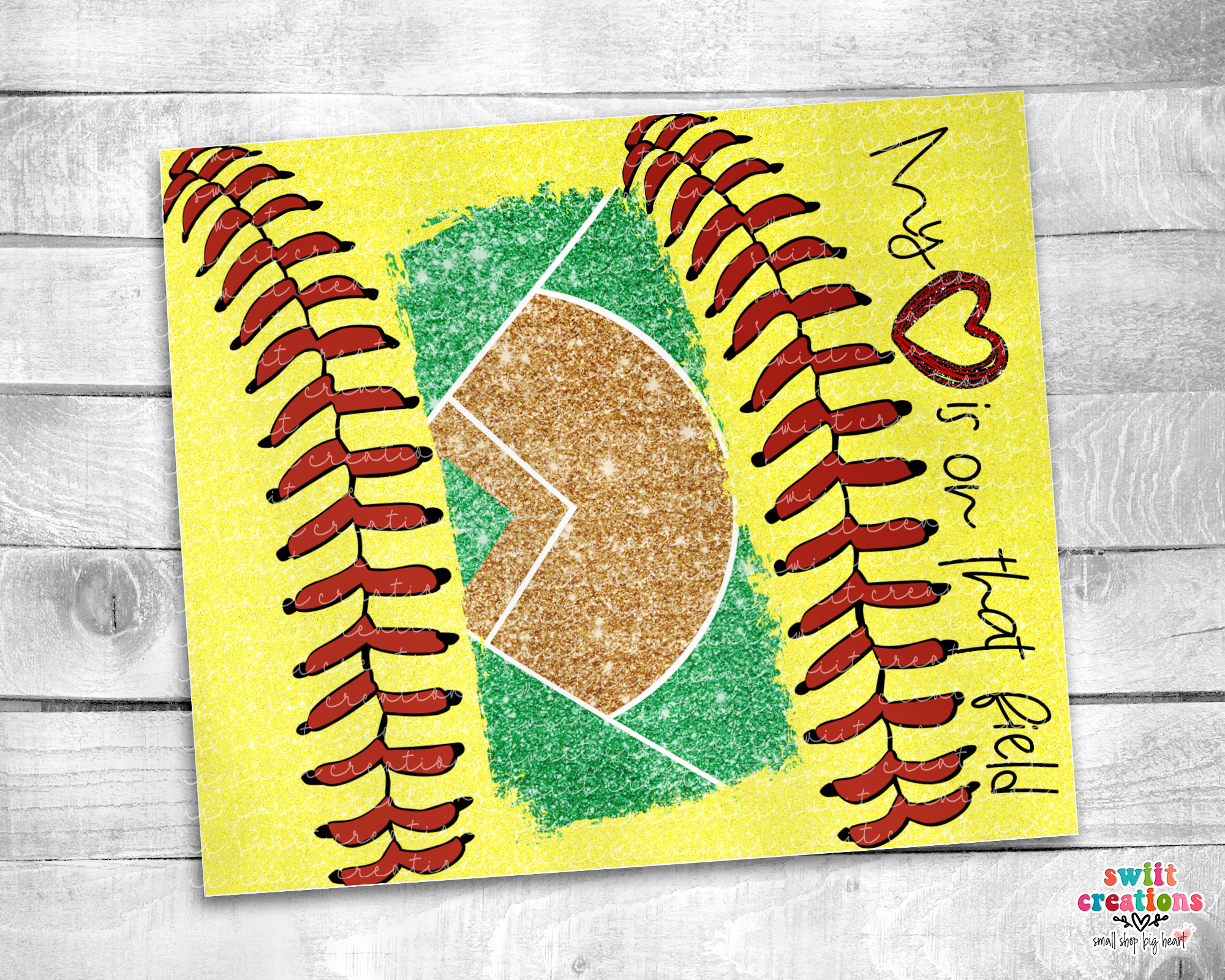 My Heart is On That Softball Field Tumbler (T366)