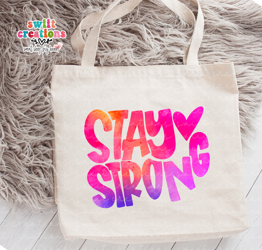 Stay Strong Large Linen Tote