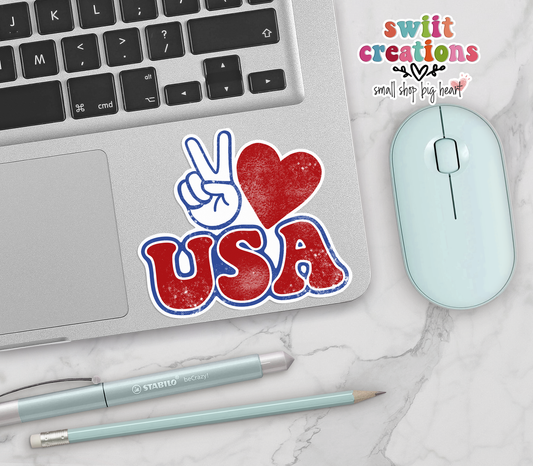 Peace Love USA Sticker (SS149) | SCD116