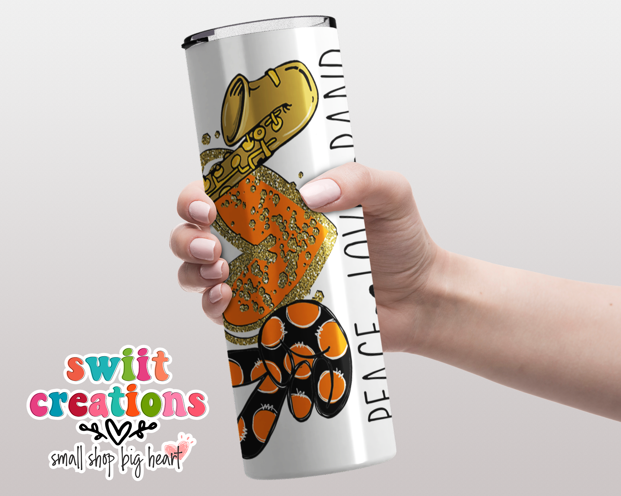 Peace Love Saxophone Tumbler (T264)