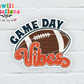 Football Game Day Vibes Waterproof Sticker  (SS071) | SCD144