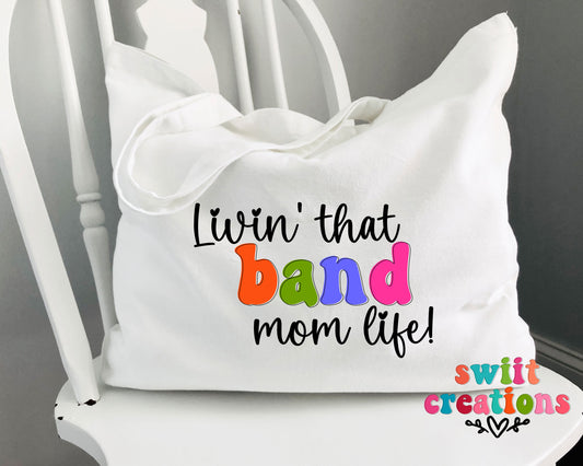 Band Mom Large Canvas Tote