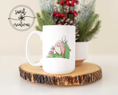 Winter Gnome with Christmas Tree Ceramic Coffee Mug