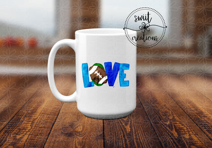 Love Football Ceramic Coffee Mug