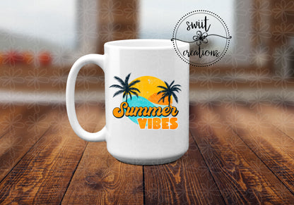 Summer Vibes Ceramic Coffee Mug