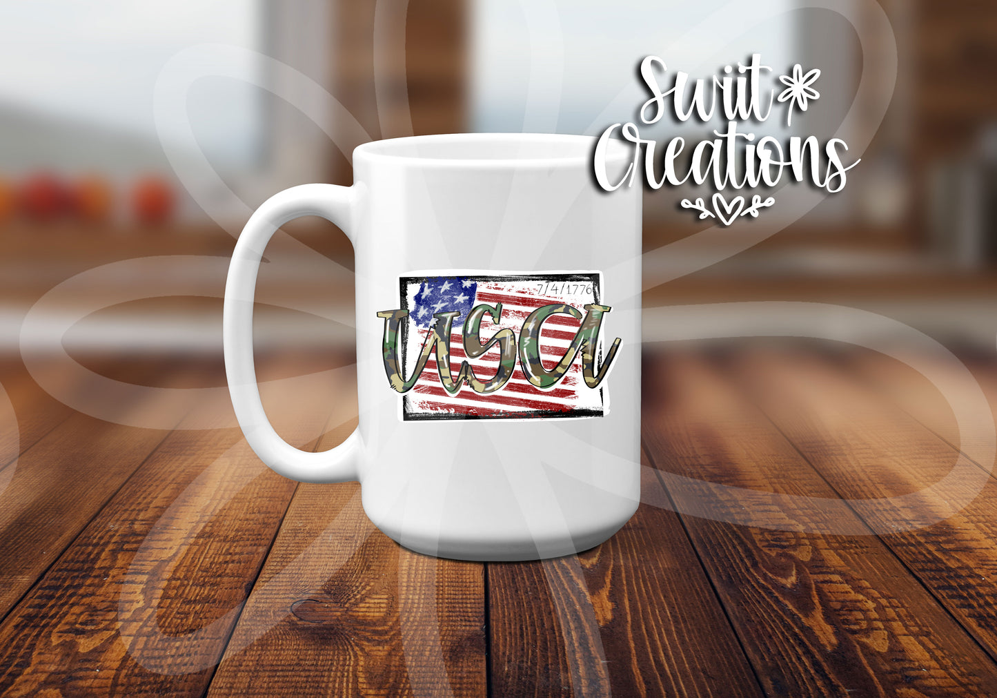 USA Camo Flag Ceramic Coffee Mug