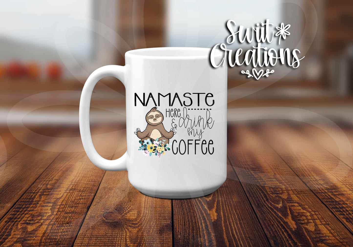 Namaste Sloth Ceramic Coffee Mug