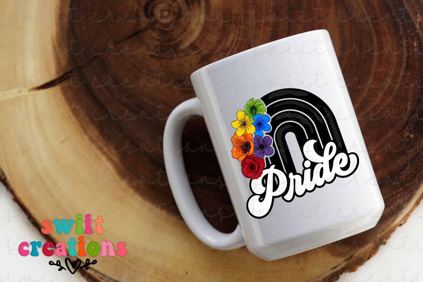 Pride Floral Rainbow Ceramic Coffee Mug
