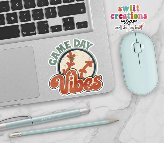 Baseball Game Day Vibes Sticker (SS053) | SCD583