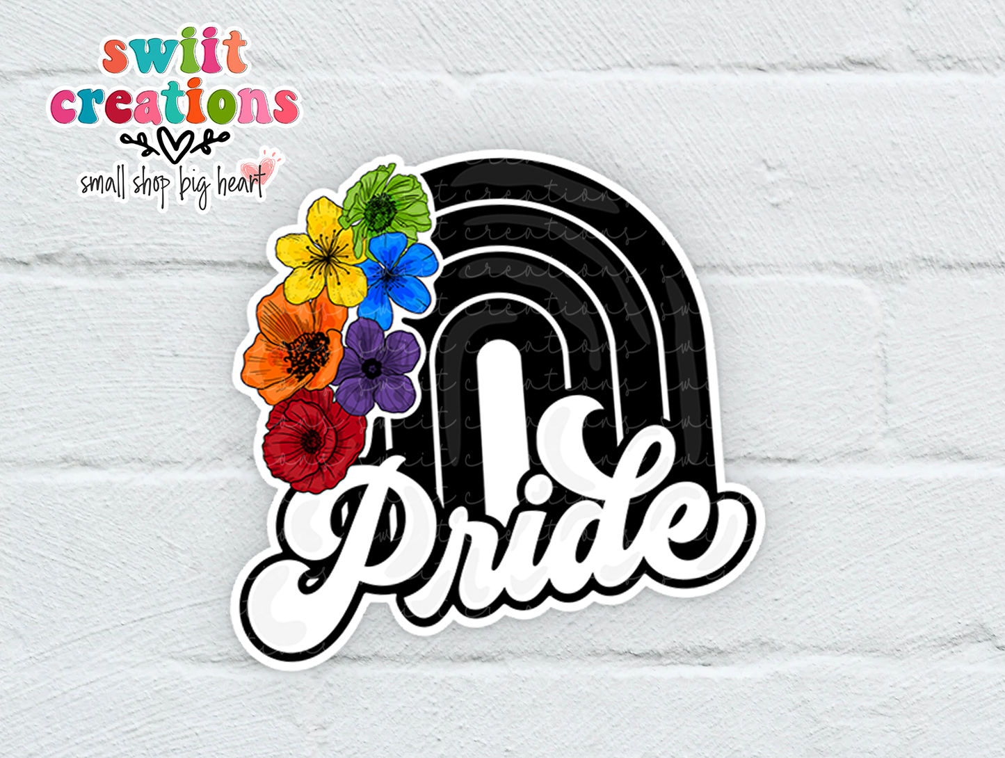 Pride Floral Rainbow Waterproof Sticker (SS365) | SCD489
