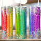 Rainbow Faux Glitter Pride Tumbler (T329)