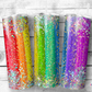 Rainbow Faux Glitter Pride Tumbler (T329)