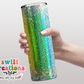 Rainbow Faux Glitter Pride Tumbler (T329)