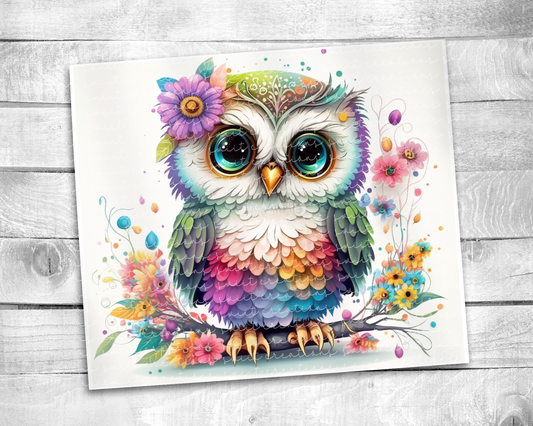 Floral Owl Tumbler (T406)