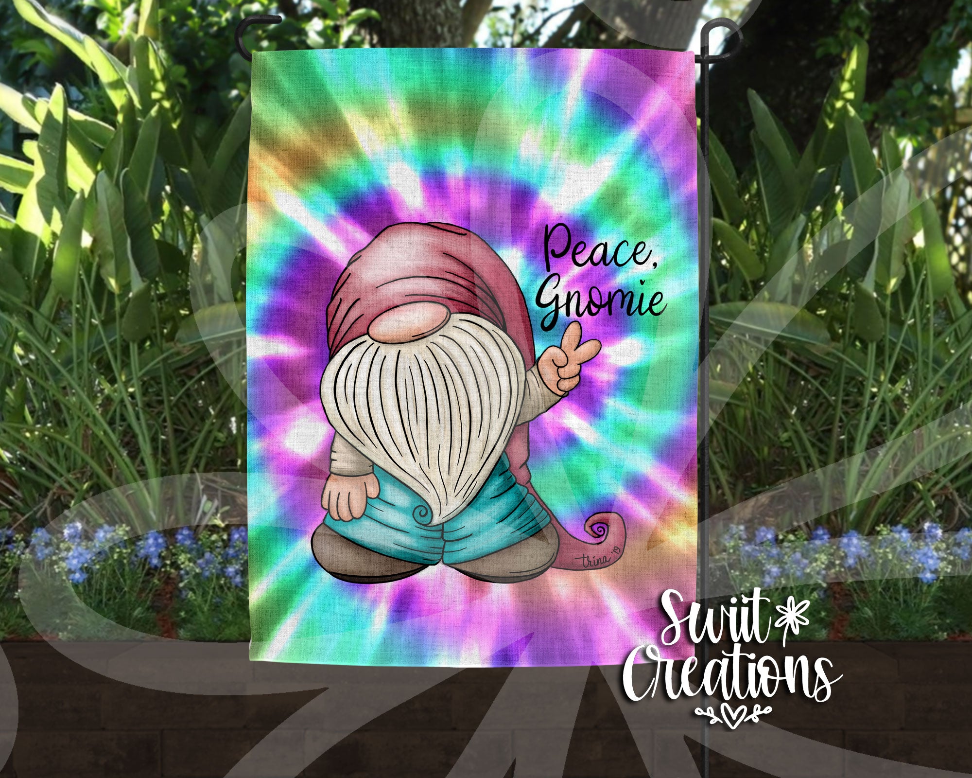 Peace Gnomie Flag Tie Dye (YF26)