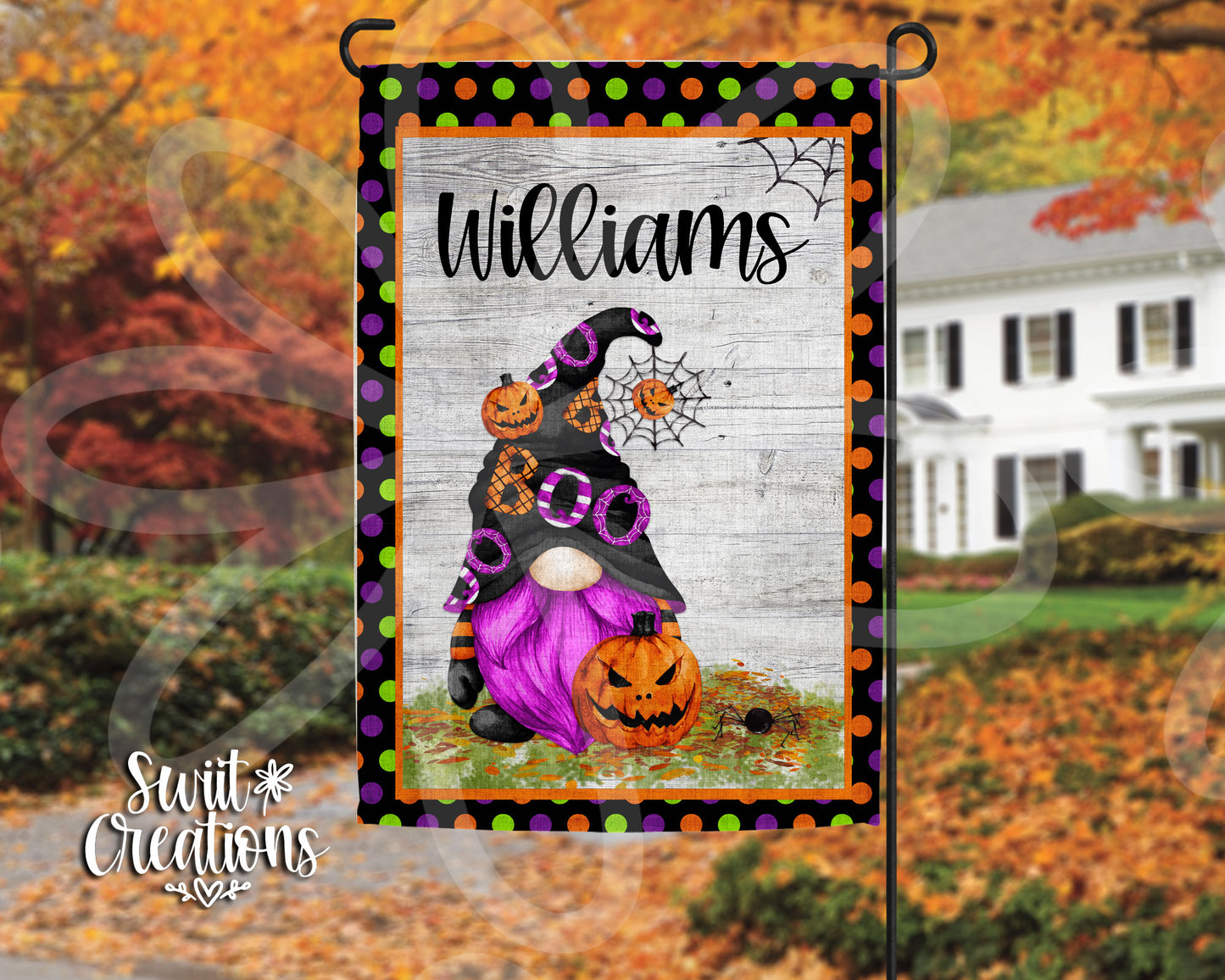 Trick or Treat Gnome Halloween Flag (YF37)