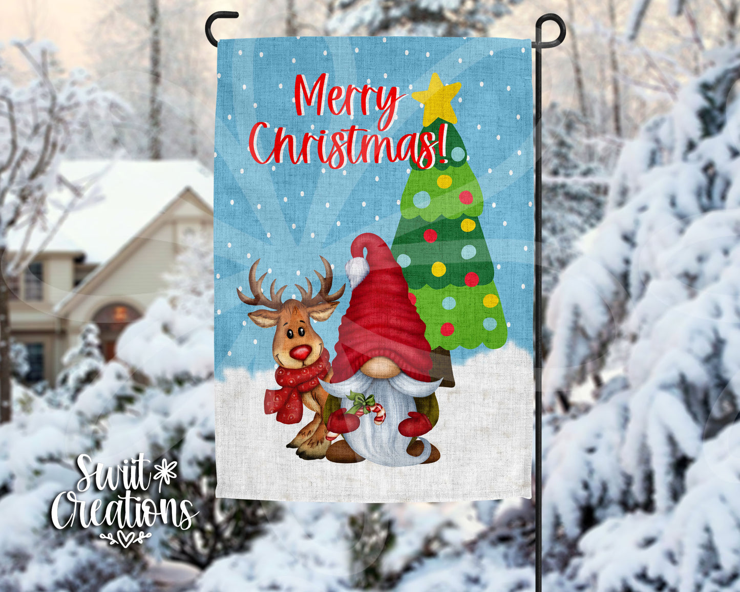 Merry Christmas Santa Gnome Flag (YF74)
