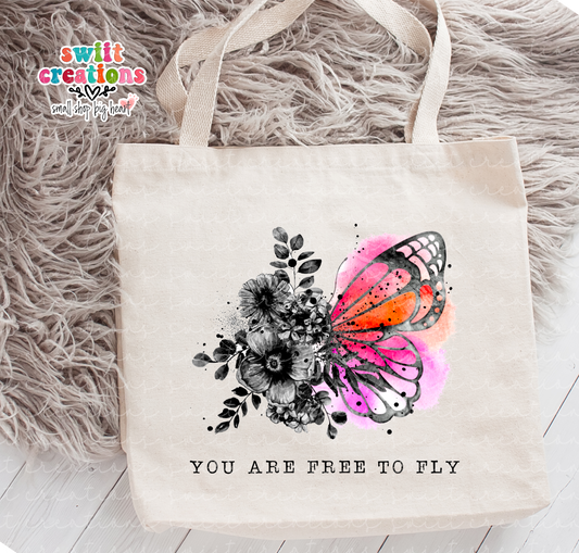 Free to Fly Large Linen Tote