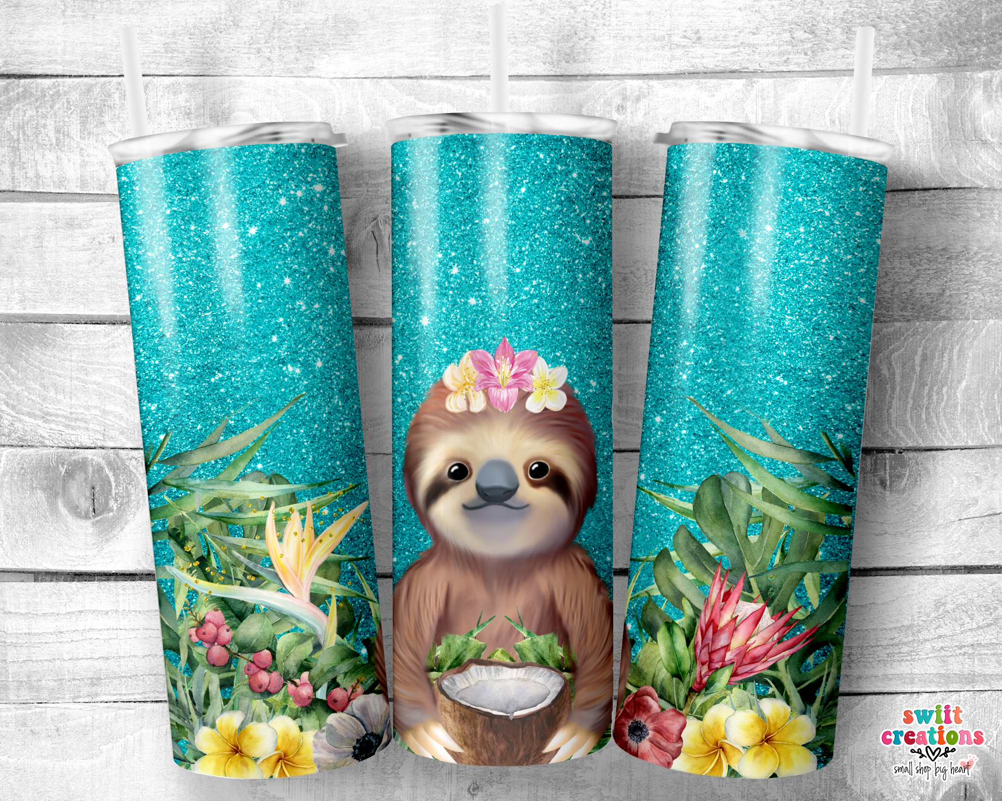 Happy Sloth Tumbler (T217)