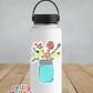 Colored Mason Jar with Flowers Waterproof Sticker  (SS084) | SCD250