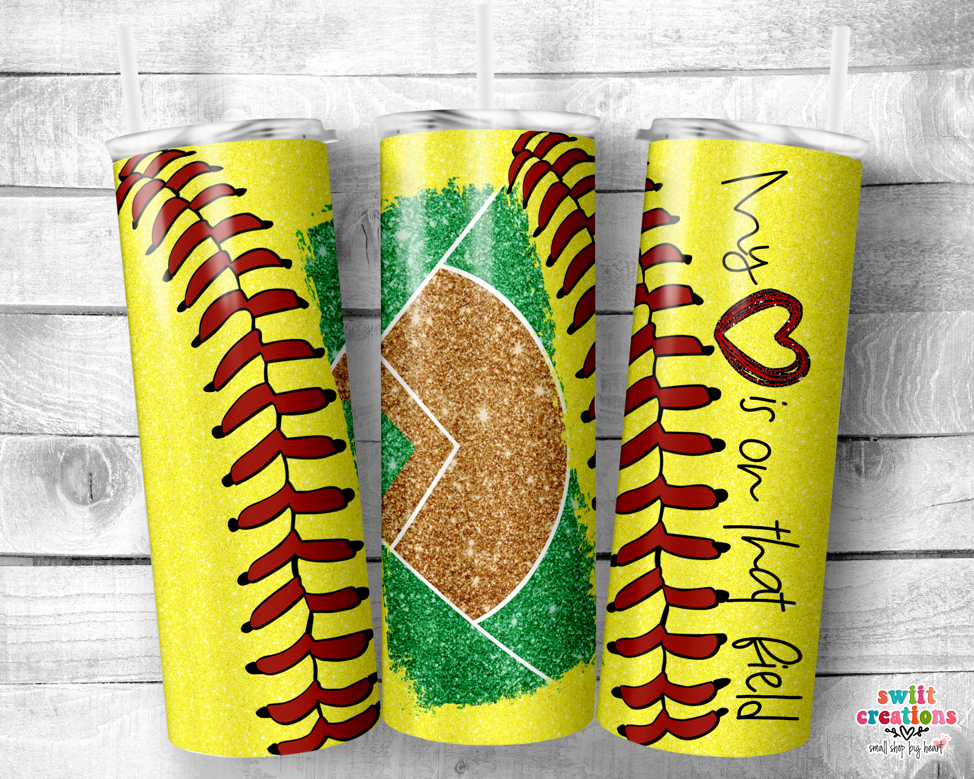 My Heart is On That Softball Field Tumbler (T366)