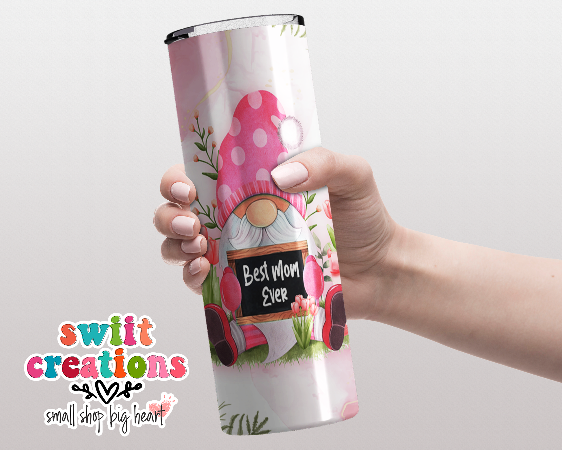 Giftcraft - Double Walled Hot/Cold Tumbler Best Mom Ever - Green Floral
