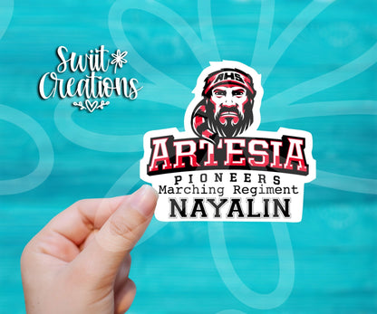 Artesia Pioneers Marching Regiment Personalized Sticker SS280 - Swiit Creations