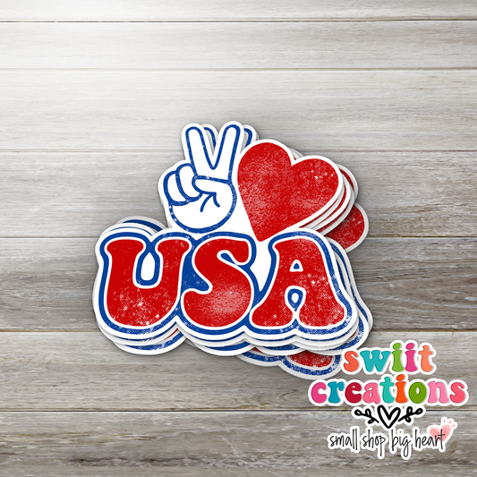 Peace Love USA Sticker (SS149) | SCD116