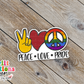 Peace Love Pride Waterproof Sticker  (SS115) | SCD262