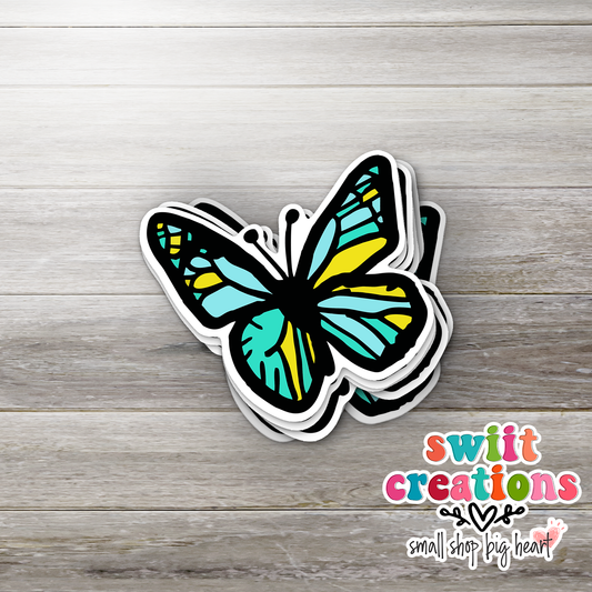 Aqua Butterfly Sticker (SS032) | SCD235